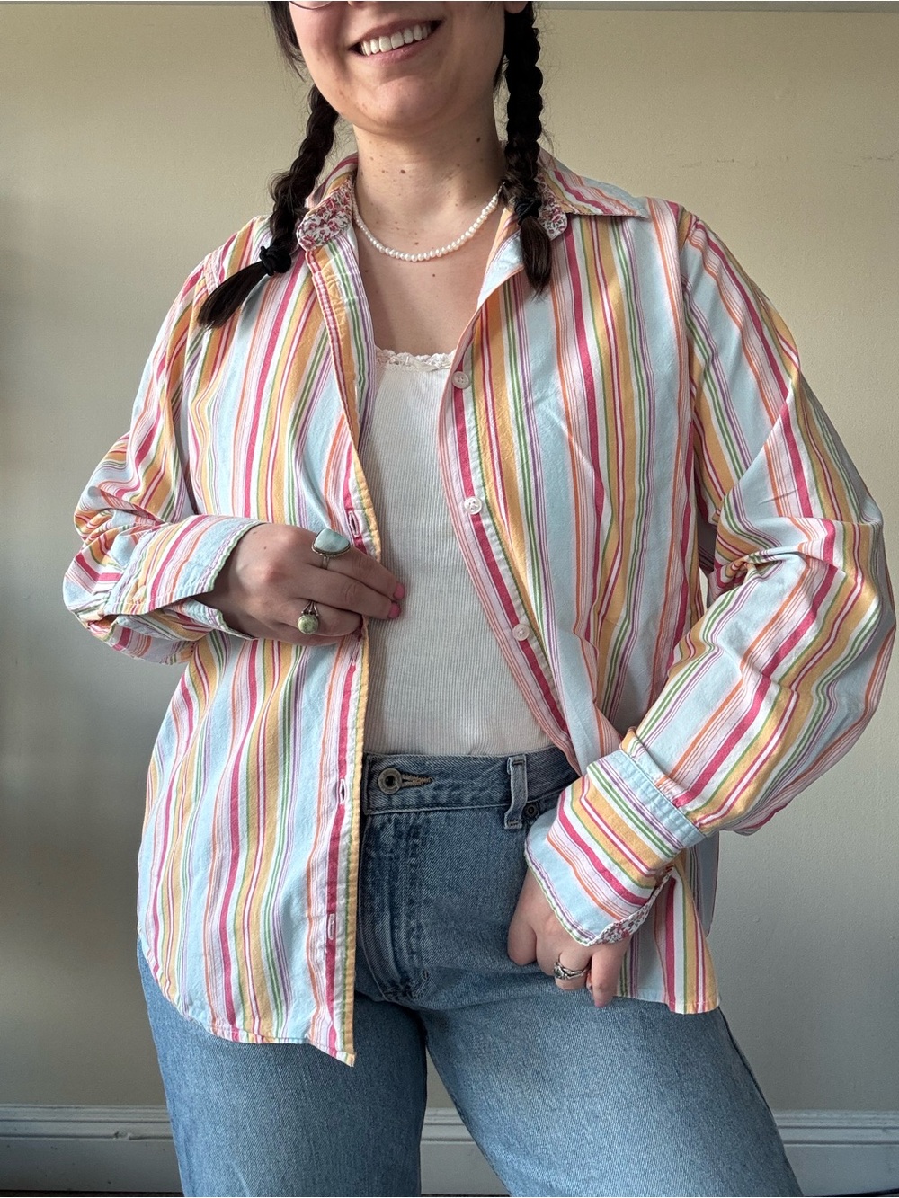 Orvis Multi-Color Striped Button-Down Shirt